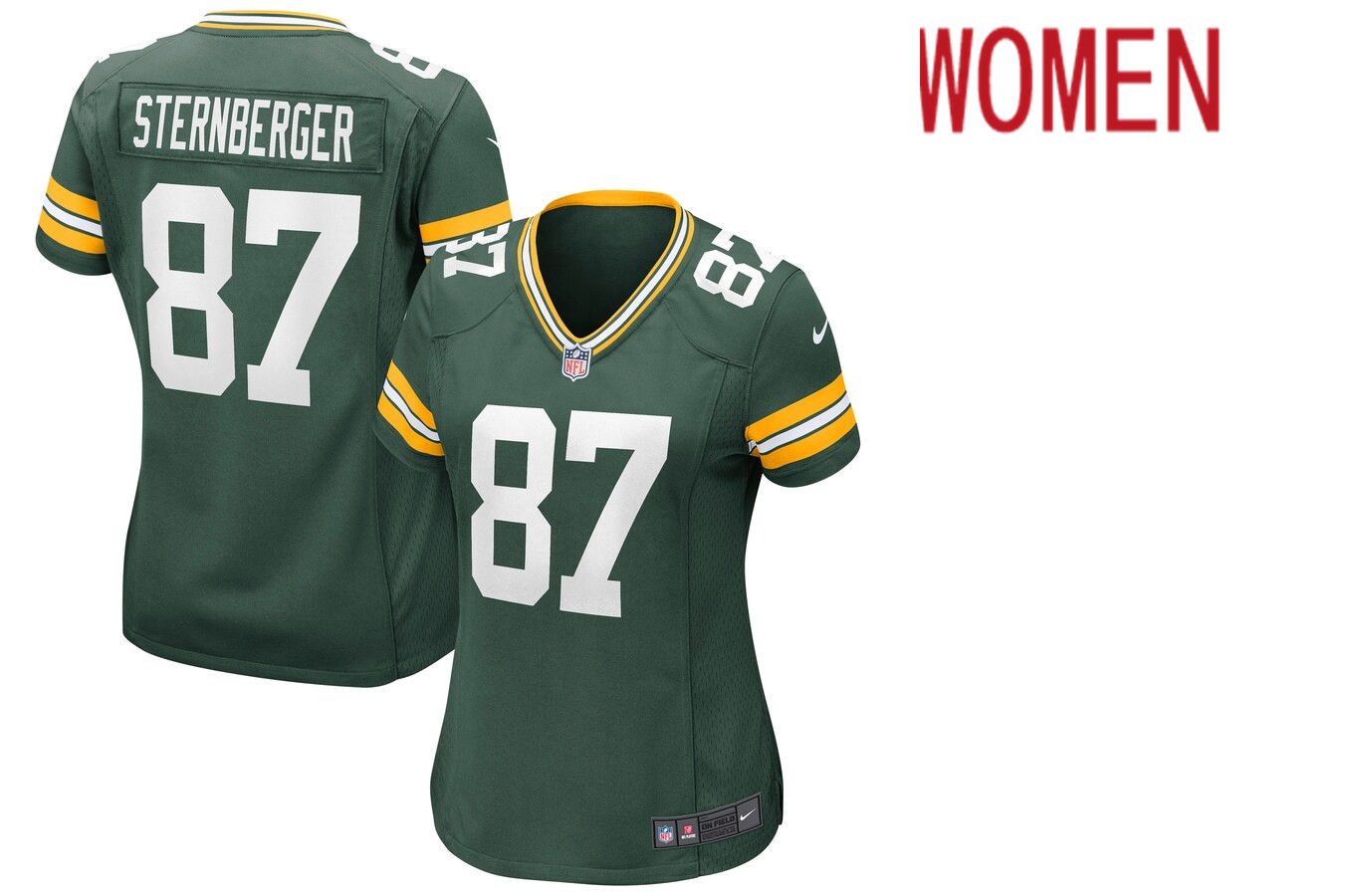 Women Green Bay Packers #87 Jace Sternberger Nike Green Game NFL Jersey->women nfl jersey->Women Jersey